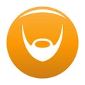 Oval beard icon vector orange