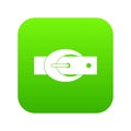 Oval belt buckle icon digital green