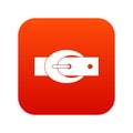 Oval belt buckle icon digital red