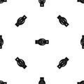 Oval belt buckle pattern seamless black