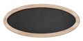 Oval blackboard with bright wooden frame