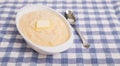 Oval Bowl of Grits with Butter Royalty Free Stock Photo