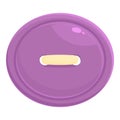 Oval button icon cartoon . Craft cute art