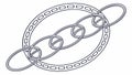 Oval chain link border, classic and secure, versatile design, vector design Generative AI Royalty Free Stock Photo