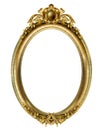 Oval classic golden picture baroque frame Royalty Free Stock Photo