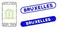 Oval Collage Mobile Bank with Grunge Bruxelles Stamps
