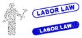 Oval Collage Serviceman with Textured Labor Law Watermarks