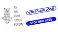 Oval Collage Sort Down Arrow with Scratched Stop Hair Loss Stamps Royalty Free Stock Photo