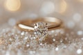 Oval Cut diamond engagement ring, luxury jewelry, closeup Royalty Free Stock Photo