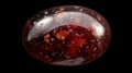 Ovalcut deep red garnet on white background AR 169 Royalty Free Stock Photo