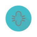 Oval and dashes, constrain sign long shadow icon. Simple glyph, flat vector of web icons for ui and ux, website or mobile