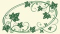 Oval decorative frame element with ivy vine vector design Generative AI Royalty Free Stock Photo