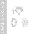 Oval diamond shape 6 facet.