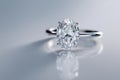 Oval diamond solitaire engagement ring closeup Royalty Free Stock Photo