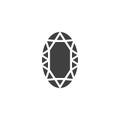 Oval diamond vector icon Royalty Free Stock Photo