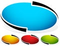 Oval, ellipse badge, button background. Set of 4 colors. generic