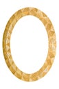 Oval empty wooden and gold gilded frame Royalty Free Stock Photo
