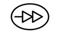 Oval Fast Forward Icon for Media Playback Controls, vector design Generative AI Royalty Free Stock Photo
