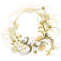 Oval floral ornament