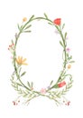 Oval flower frame2