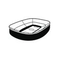 Oval football stadium black icon