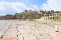 Oval forum in antique town Jerash in Jordan