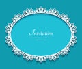 Oval frame with cutout lace border pattern