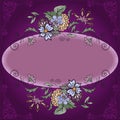 Oval frame with flowers