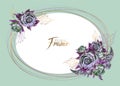 Oval frame with flowers. Wedding invitation. Vector. Watercolor. Royalty Free Stock Photo