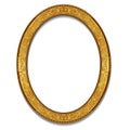 Oval frame gold color with shadow