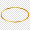 Vector Oval Frame from Golden rope for Your Element Design at transparent effect background