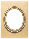 Oval frame on golden wallpaper Royalty Free Stock Photo