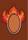 Oval frame with spurts of flame Royalty Free Stock Photo