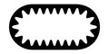 Oval frame with wavy inner edges. Rectangular shape with undulated inside borders. Empty text box, sticker, tag or label