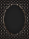 Oval gold frame on vampire skulls background, vintage Victorian or romantic Halloween style