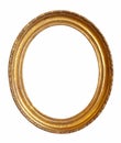 Oval gold picture frame Royalty Free Stock Photo