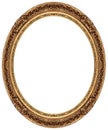 Oval gold picture frame Royalty Free Stock Photo