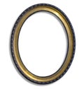 Oval gold picture frame Royalty Free Stock Photo