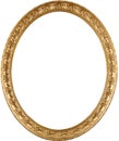 Oval golden picture frame Royalty Free Stock Photo