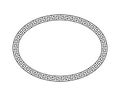 Oval greek pattern. Roman ellipse frame. Outline greece border isolated on white background. Round greec boarder for design prints Royalty Free Stock Photo