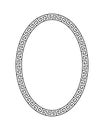 Oval greek pattern. Roman ellipse frame. Outline greece border isolated on white background. Round greec boarder design prints