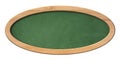 Oval green blackboard with bright wooden frame