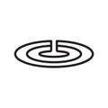 Oval induction spiral icon. Linear logo of type of kitchen hob and burner. Black simple illustration. Contour isolated vector