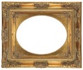 Oval isolated decorative bronze frame