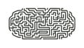 Oval Labyrinth Maze Puzzle Game Graphic Vector, vector design Generative AI Royalty Free Stock Photo