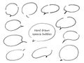 Oval line drawing speech balloons with gaps