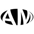 Oval logo double letter A M two letters am ma