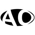 Oval logo double letter A O two letters ao oa