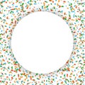 Oval metal foil confetti background, vector illustration