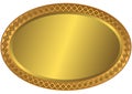 Oval metal golnen plate